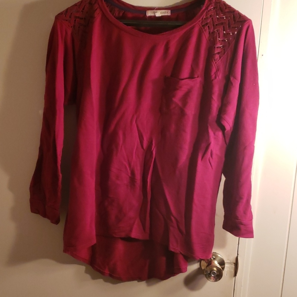 Maroon XXL knit shoulder top